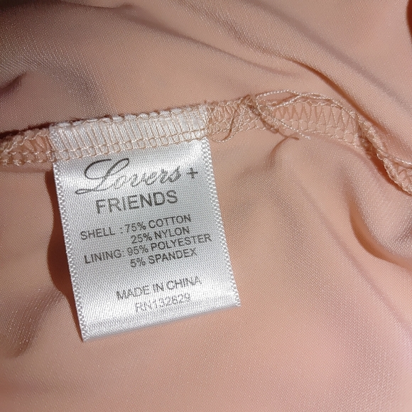 LOVERS + FRIENDS ART DECO LACE OVERLAY DRESS, BLUSH/CREAM XL - Picture 12 of 14